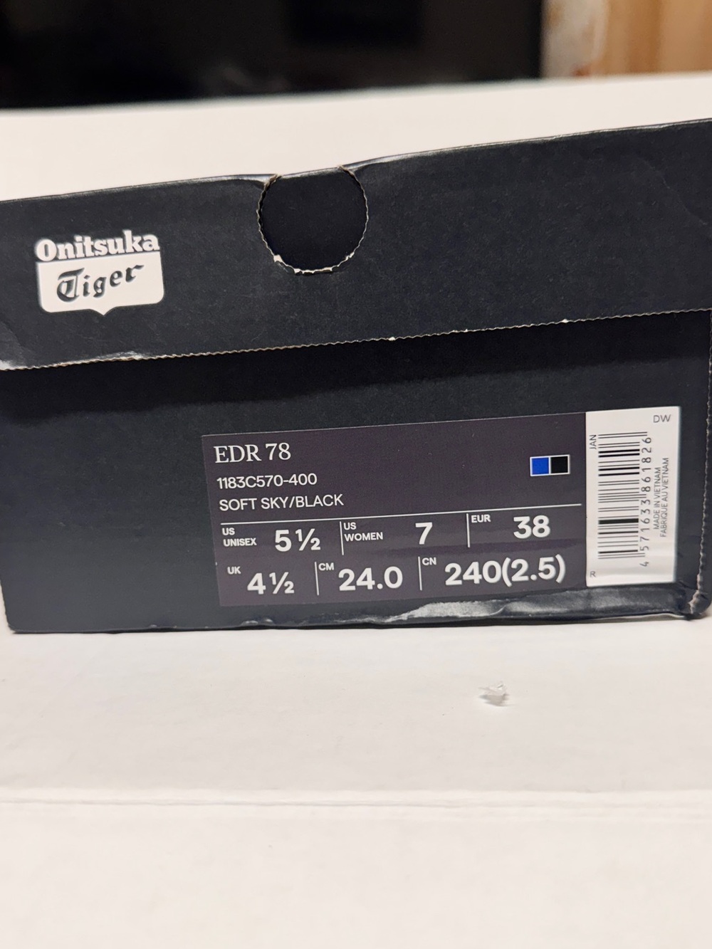 Onitsuka Tiger from Japan Skyblue/ Black tweed whimsigoth girlcore sz 7 sneaker - Picture 8 of 8